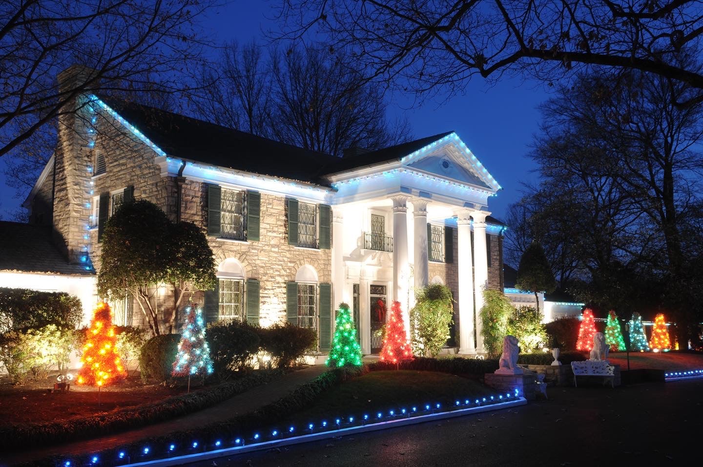 Graceland at Christmas time. David Beckwith served as the museum's publicist until his death in 2024.