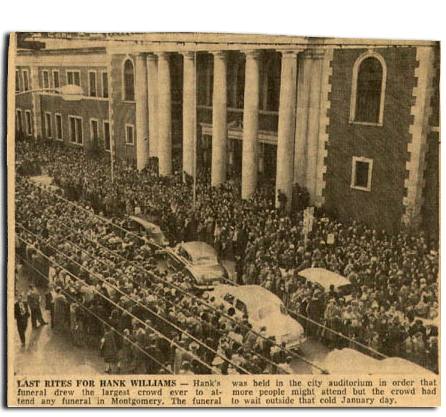 Newspaper clip about Hank Williams' death