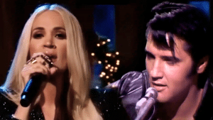 Carrie Underwood Joins Elvis For Virtual “I’ll Be Home For Christmas” Duet