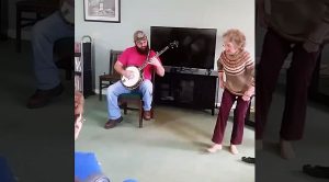 85-Year-Old Kicks Off Loafers & Dances To Bluegrass Beat