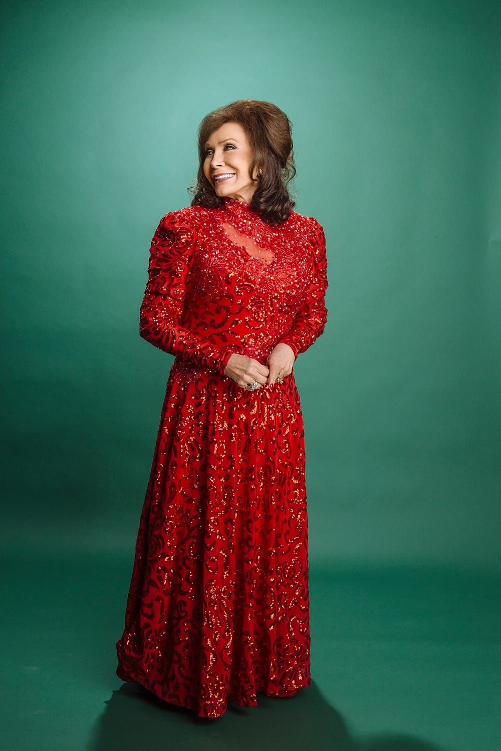 Loretta Lynn in a promotional photo for her 2016 Christmas album "White Christmas Blue"
