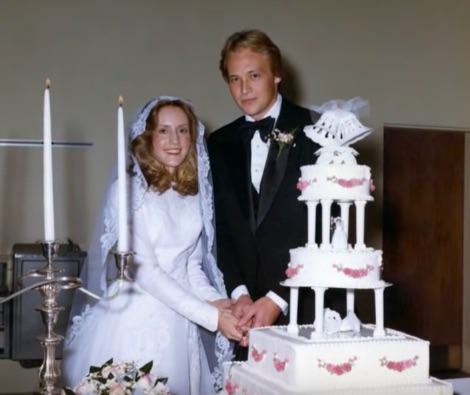 Alan Jackson and his wife Denise on their wedding day