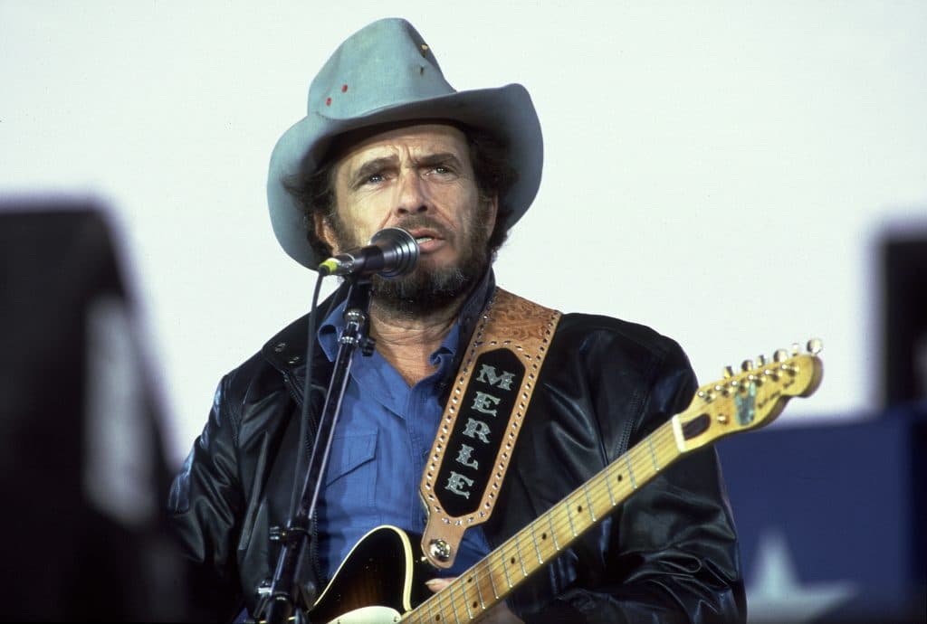 Merle Haggard at Veteran's Stadium for the first Farm Aid concert in Champaign, Illinois, September 22, 1985.