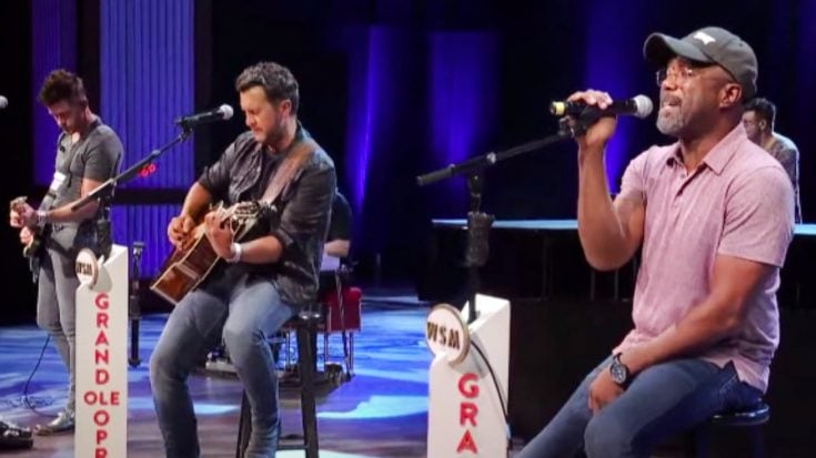 Luke Bryan & Darius Rucker Cover Brooks & Dunn’s “Neon Moon” On Opry Stage