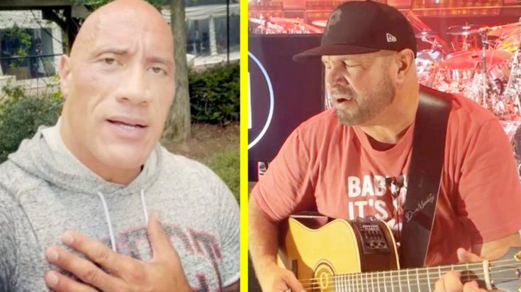 “The Rock” Sings Garth Brooks Song For Fan…Then Garth Joins In | Classic Country Music Videos