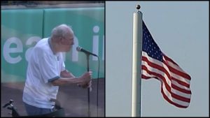 96-Year-Old WWII Veteran Sings National Anthem At Baseball Game