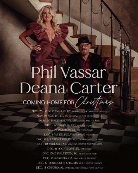 Phil Vassar and Deana Carter went on a holiday tour in 2022, this is the poster