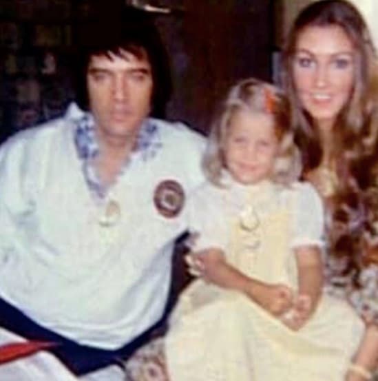 Linda Thompson with Elvis Presley while they were dating