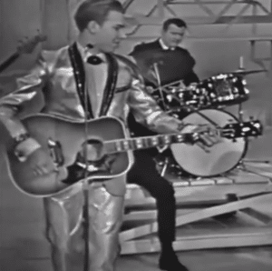 A young Hank Williams Jr. singing on TV for the first time.