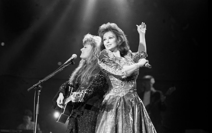 The Judds, Wynonna and Naomi, performing in 1991