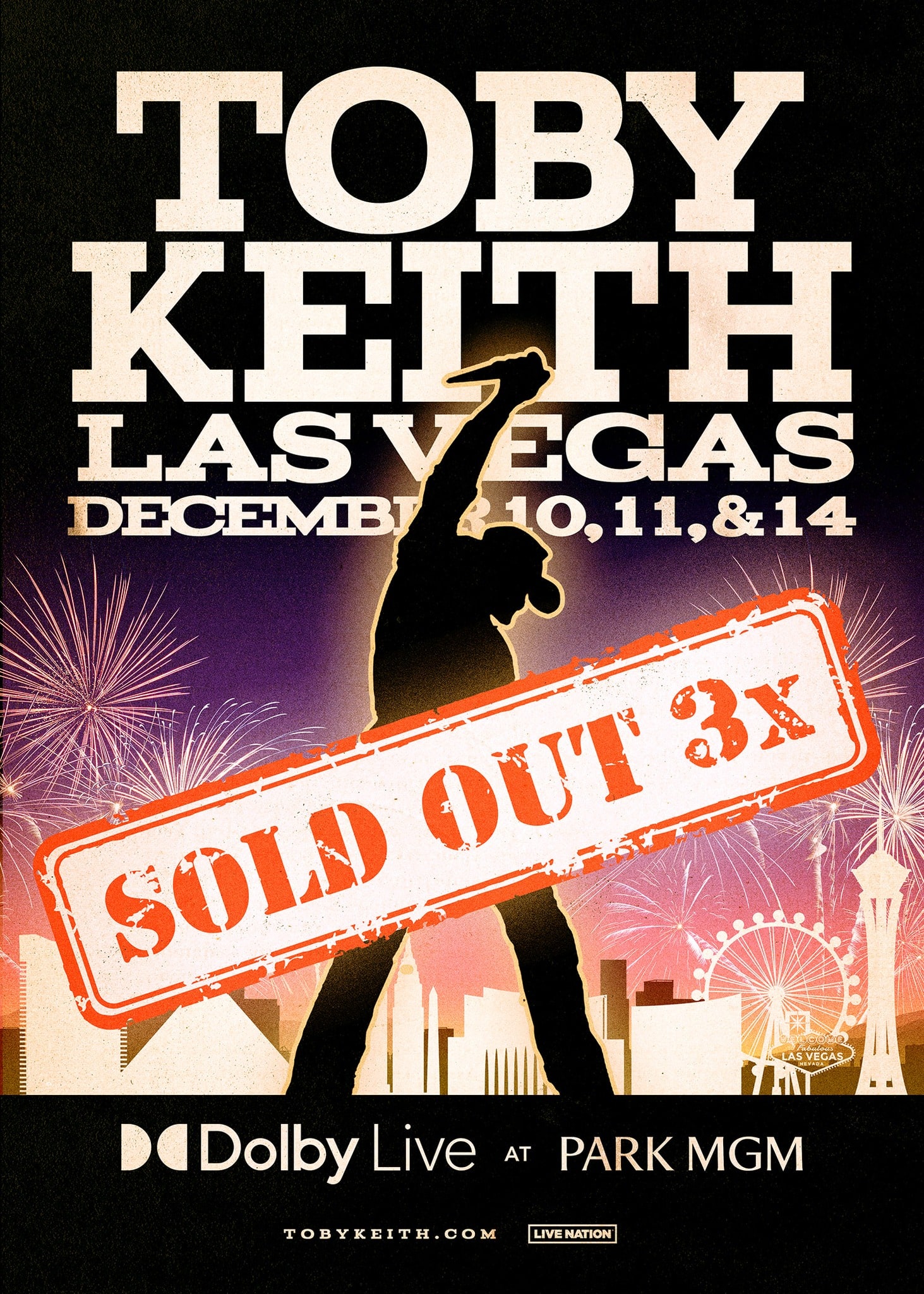 Toby Keith sold out all three of his comeback shows in Las Vegas