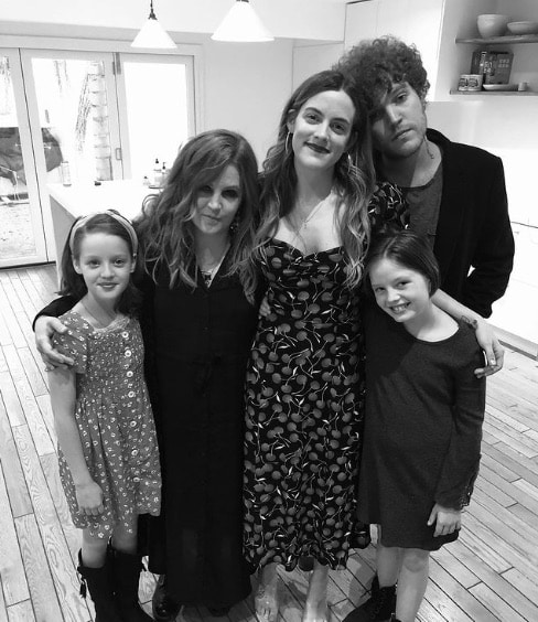 Lisa Marie Presley with her four children