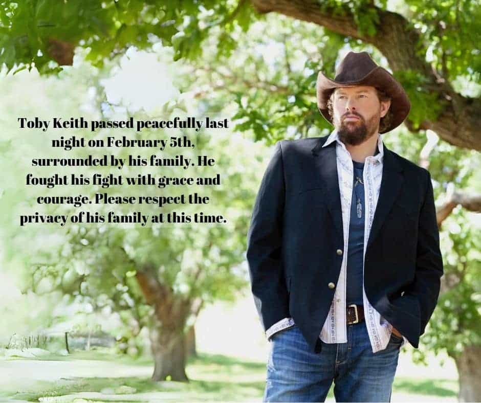 Country stars react following Toby Keith's death on February 5. His family shared this statement to share the news