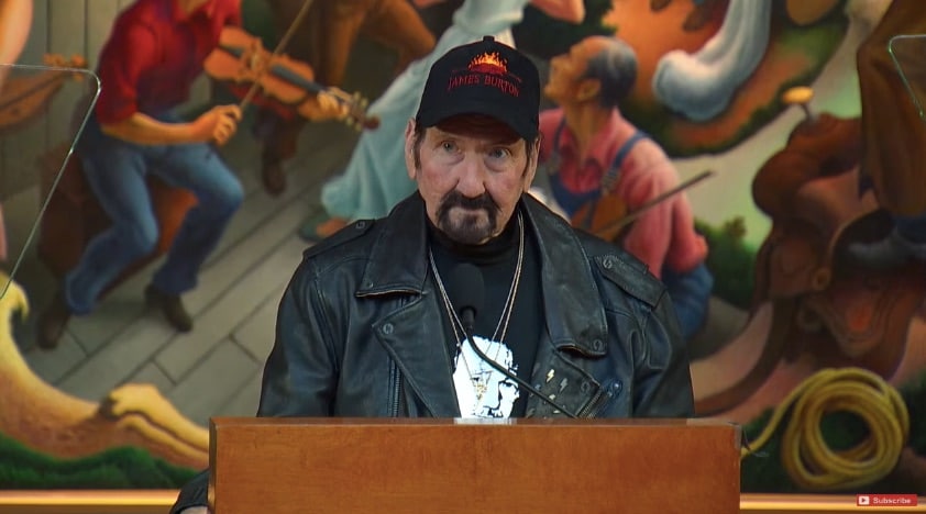 James Burton speaks at the Country Music Hall of Fame inductee ceremony