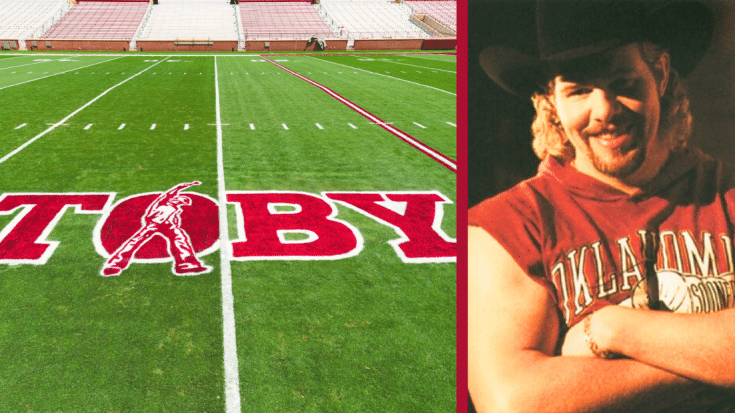 OU Honors Toby Keith With Tribute Painted On Football Field