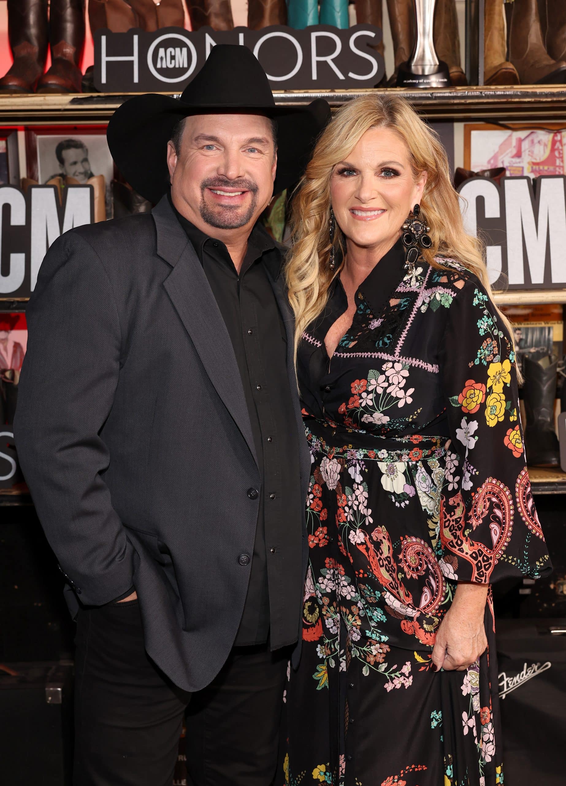 NASHVILLE, TENNESSEE - AUGUST 21: (L-R) Garth Brooks and Trisha Yearwood attend the 17th Academy Of Country Music Honors at Ryman Auditorium on August 21, 2024 in Nashville, Tennessee. (Photo by Terry Wyatt/Getty Images for ACM)