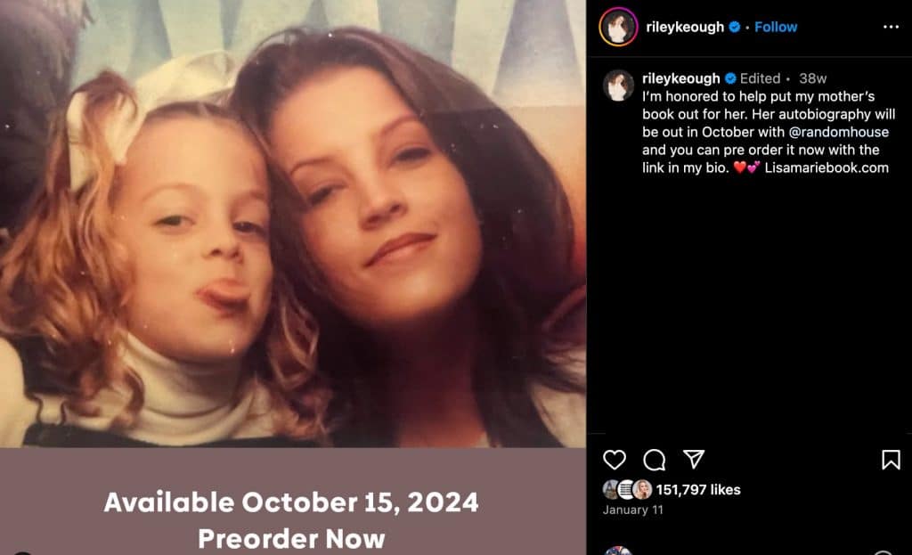 RILEY KEOUGH ANNOUNCES SHE IS FINISHING HER MOM'S BOOK