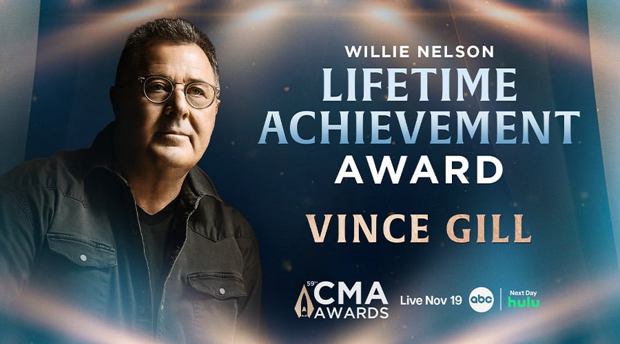 Vince Gill was chosen as the 2025 recipient of the Willie Nelson Lifetime Achievement Award