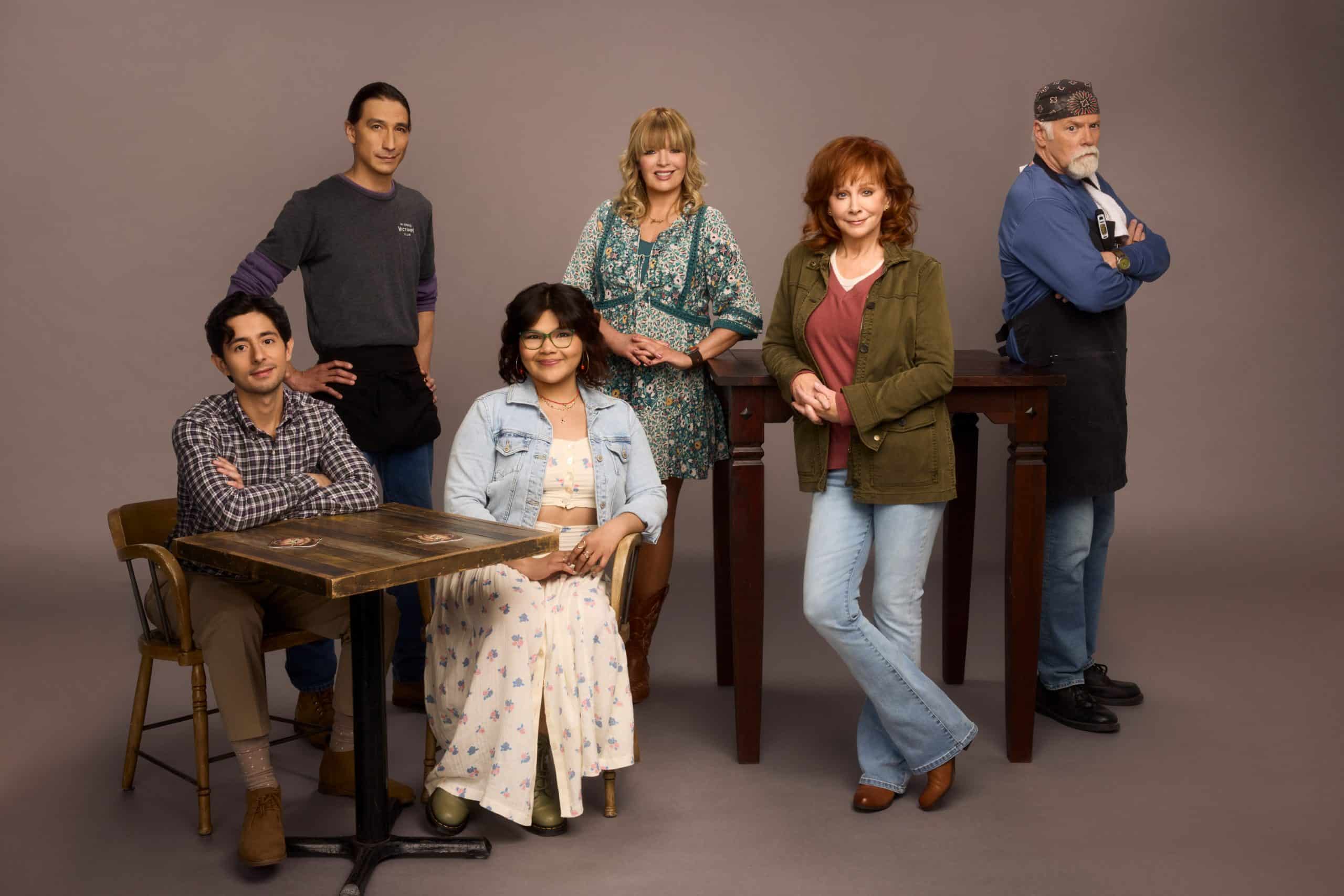 The cast of the NBC sitcom "Happy's Place," which is currently on a break