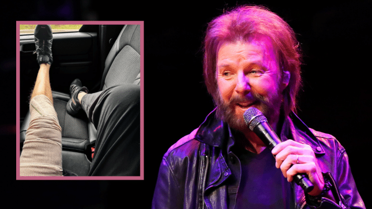 Ronnie Dunn shared a post about a leg injury he suffered while skiing