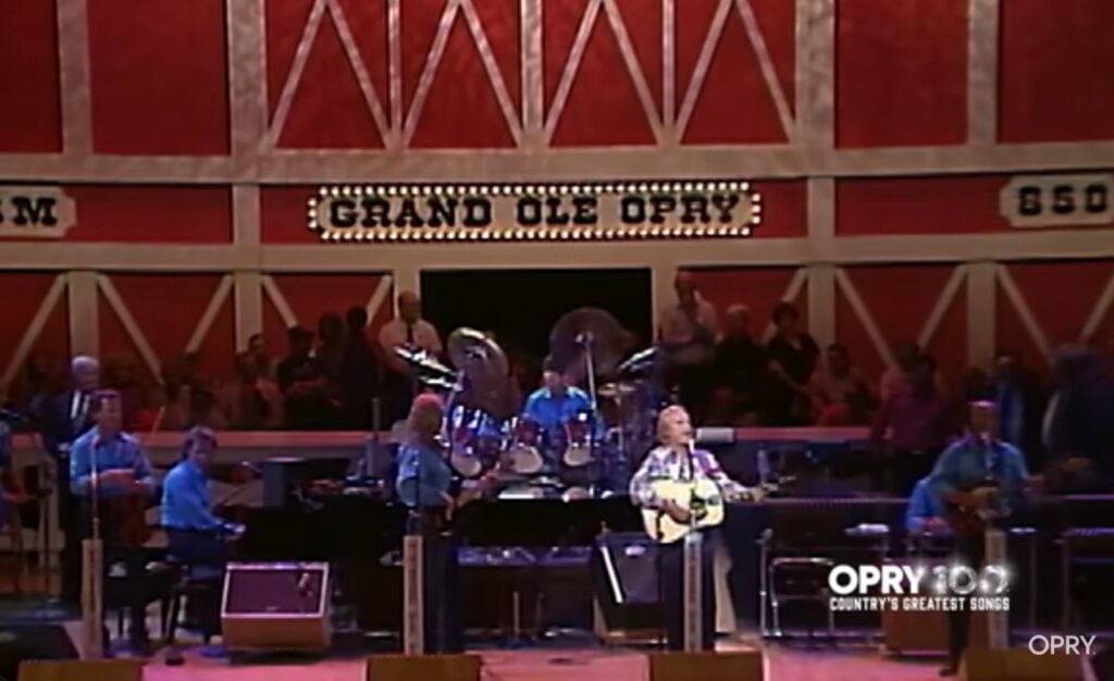 George Jones performs "He Stopped Loving Her Today" in 1993 at the Grand Ole Opry