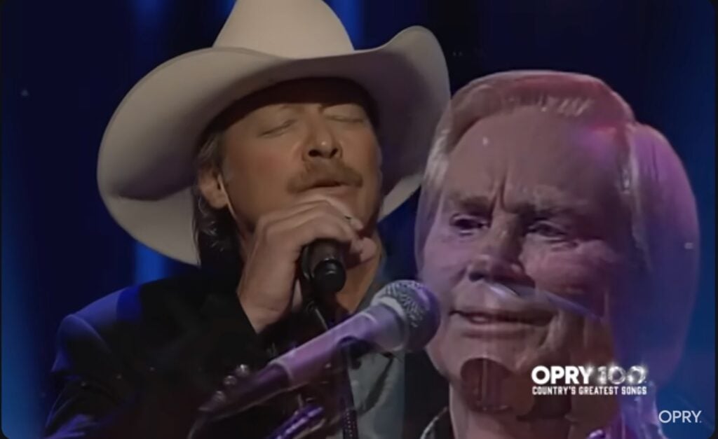 George Jones and Alan Jackson singing "He Stopped Loving Her Today"