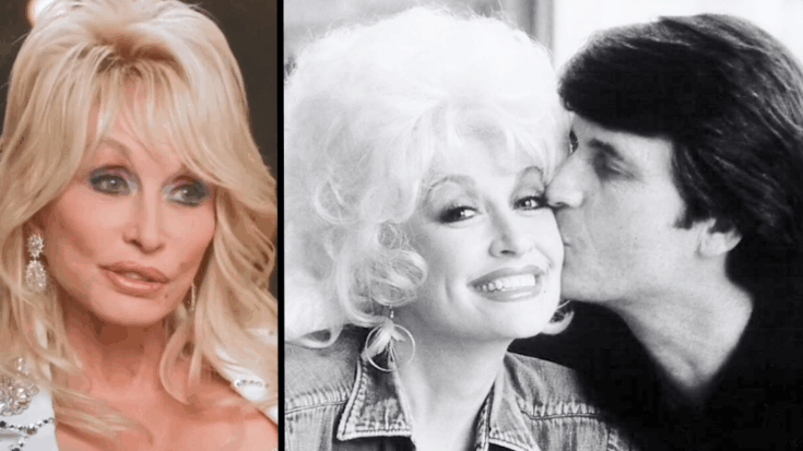 Dolly Parton has tears in her eyes as she speaks about her and Carl Dean's love story