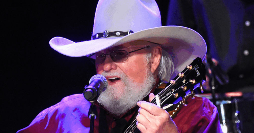 Closeup of Charlie Daniels at the country music hall of fame in 2016